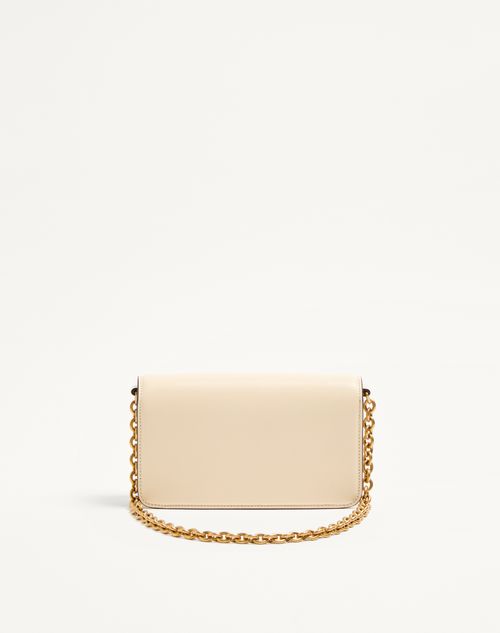 Valentino Garavani - Valentino Garavani Vain Clutch Bag In Shiny Calfskin - Butter - Woman - Shoulder Bags